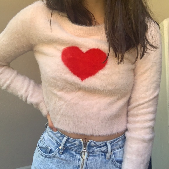 cute fuzzy valentines sweater!❤️ - Picture 1 of 2